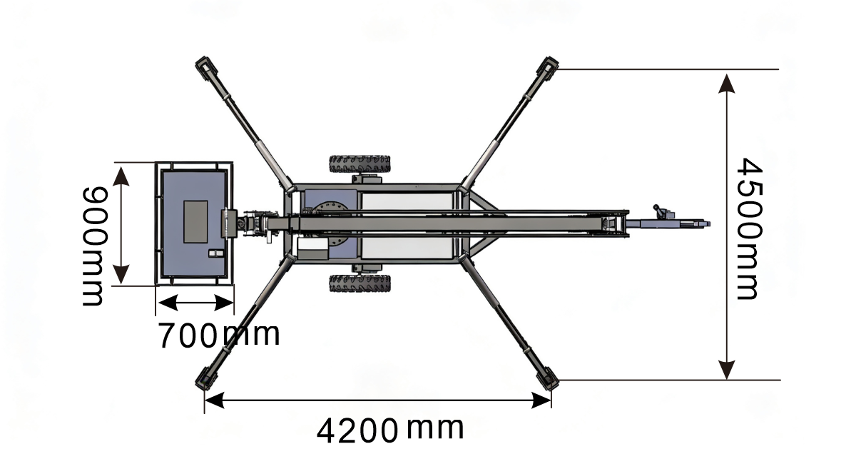 12m towable boom lift outrigger position diagram