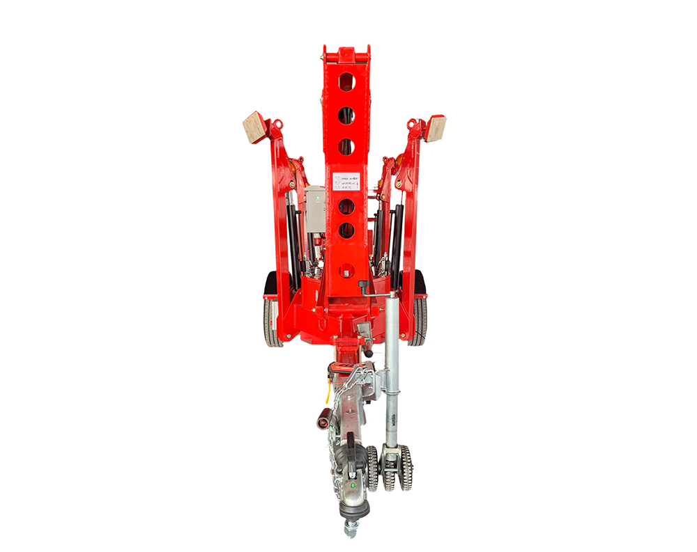TBL12 towable boom lift packed for international shipping