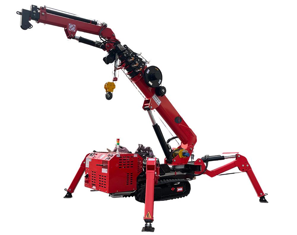 ZMC30 3 Ton Mini Crawler Crane with Outriggers, Red Spider Crane for Tight Spaces