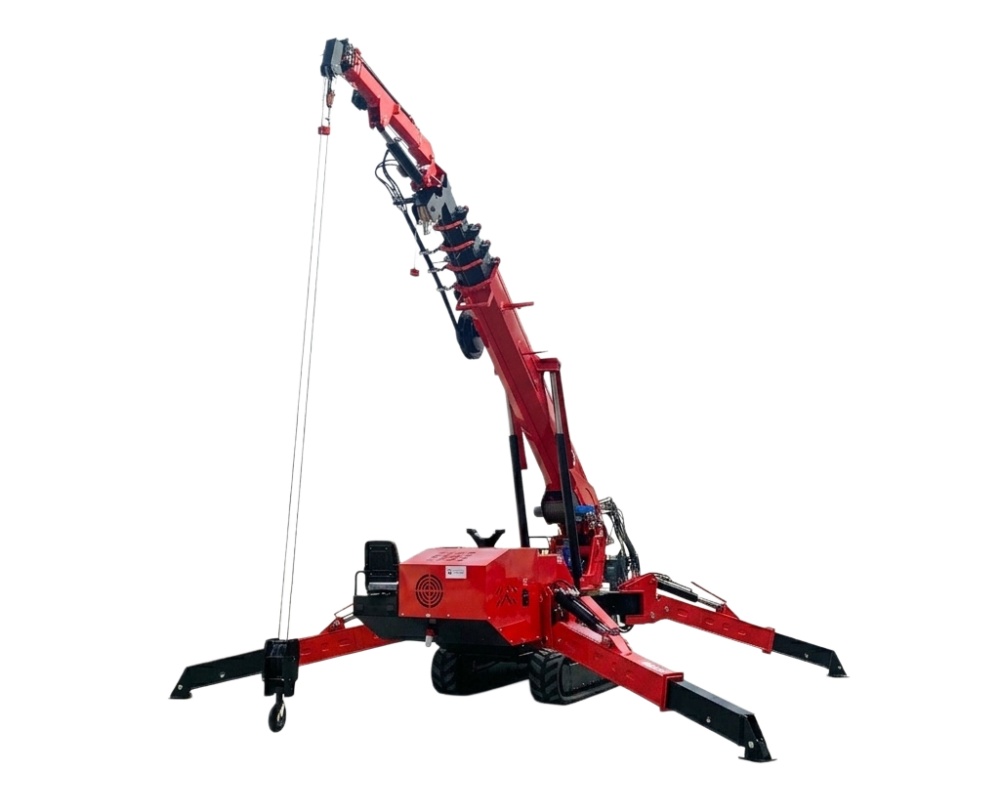 ZMC50 5 Ton Mini Crawler Crane with Outriggers, Red Spider Crane for Heavy Lifting
