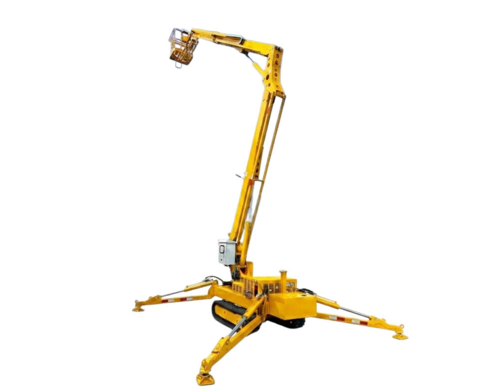 zmt 18m compact crawler boom lift fully extended articulated aerial work platform