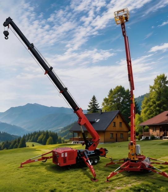 spider crane for confined-site lifting