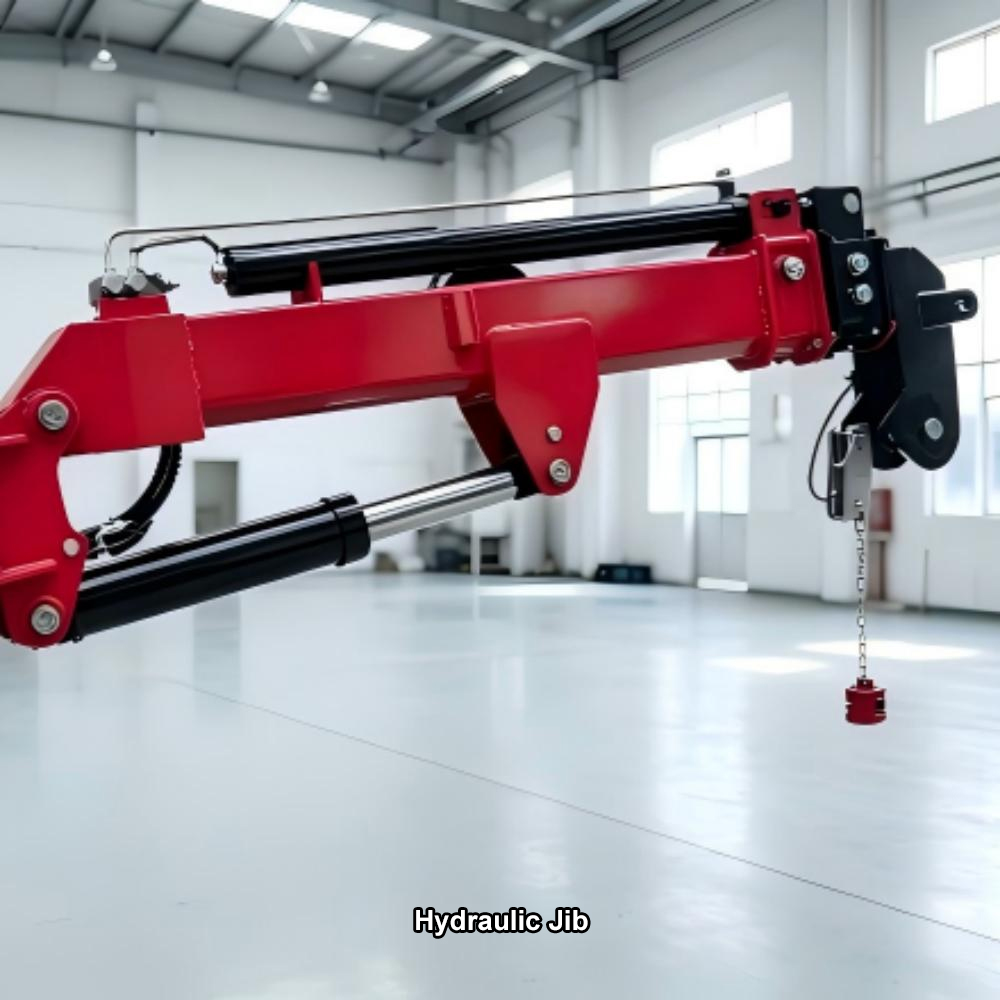 spider crane with hydraulic jib