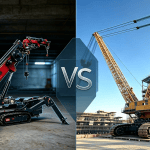 The magnificent scene of large crawler cranes